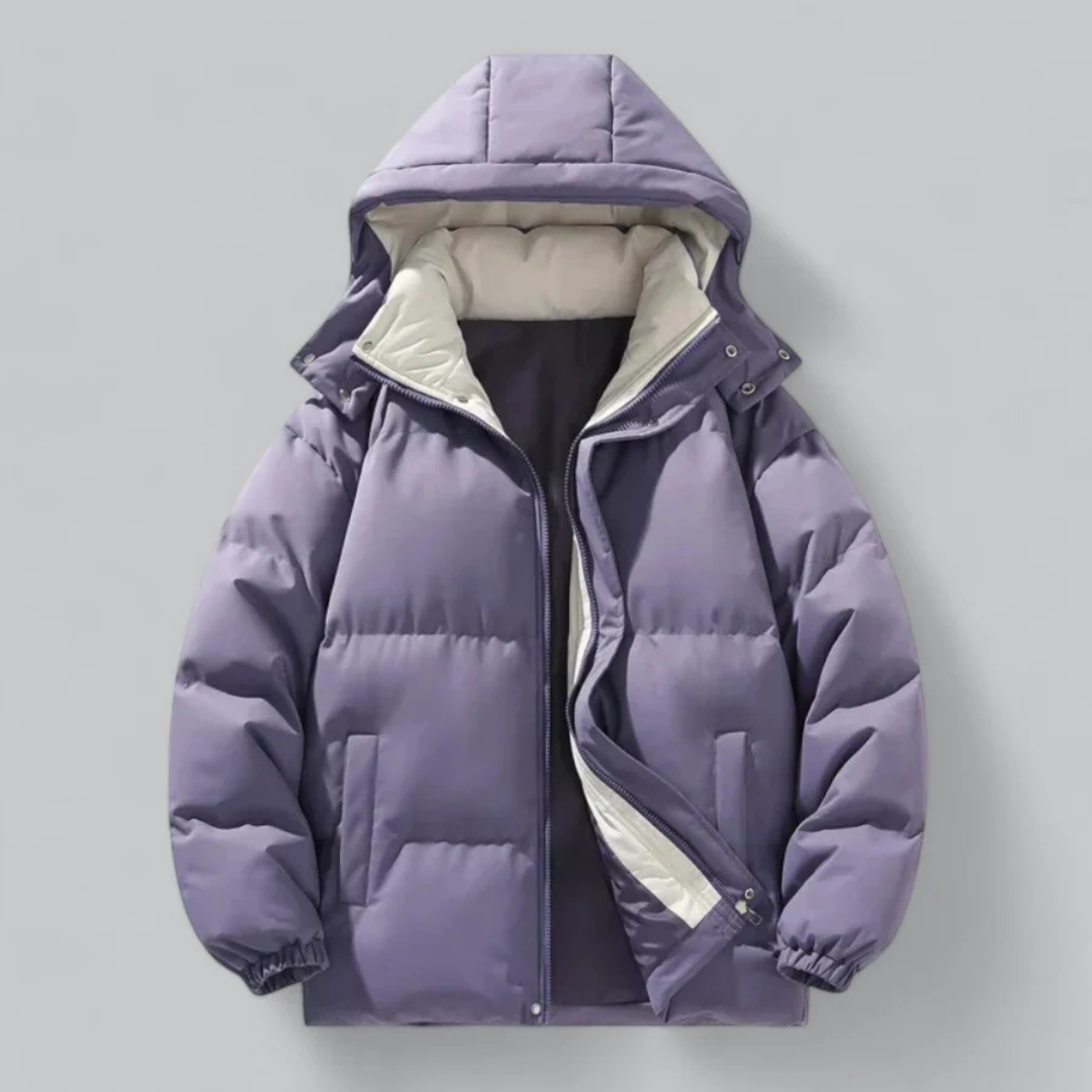 Men's Puffer Jacket with Hood | Quilted Construction