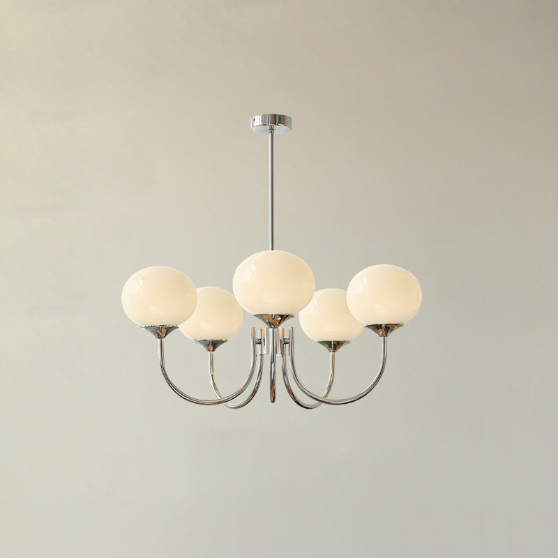 Elegant Modern Brass Chandelier Light with Pink Glass Shades for Dining Room 5