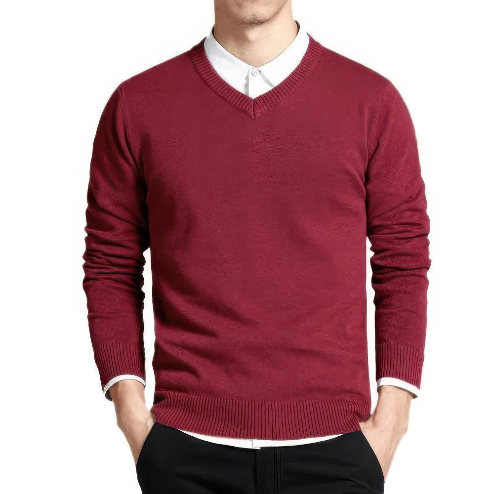 Men's Sweater | V-Neck Clear Lines Calm Shape
