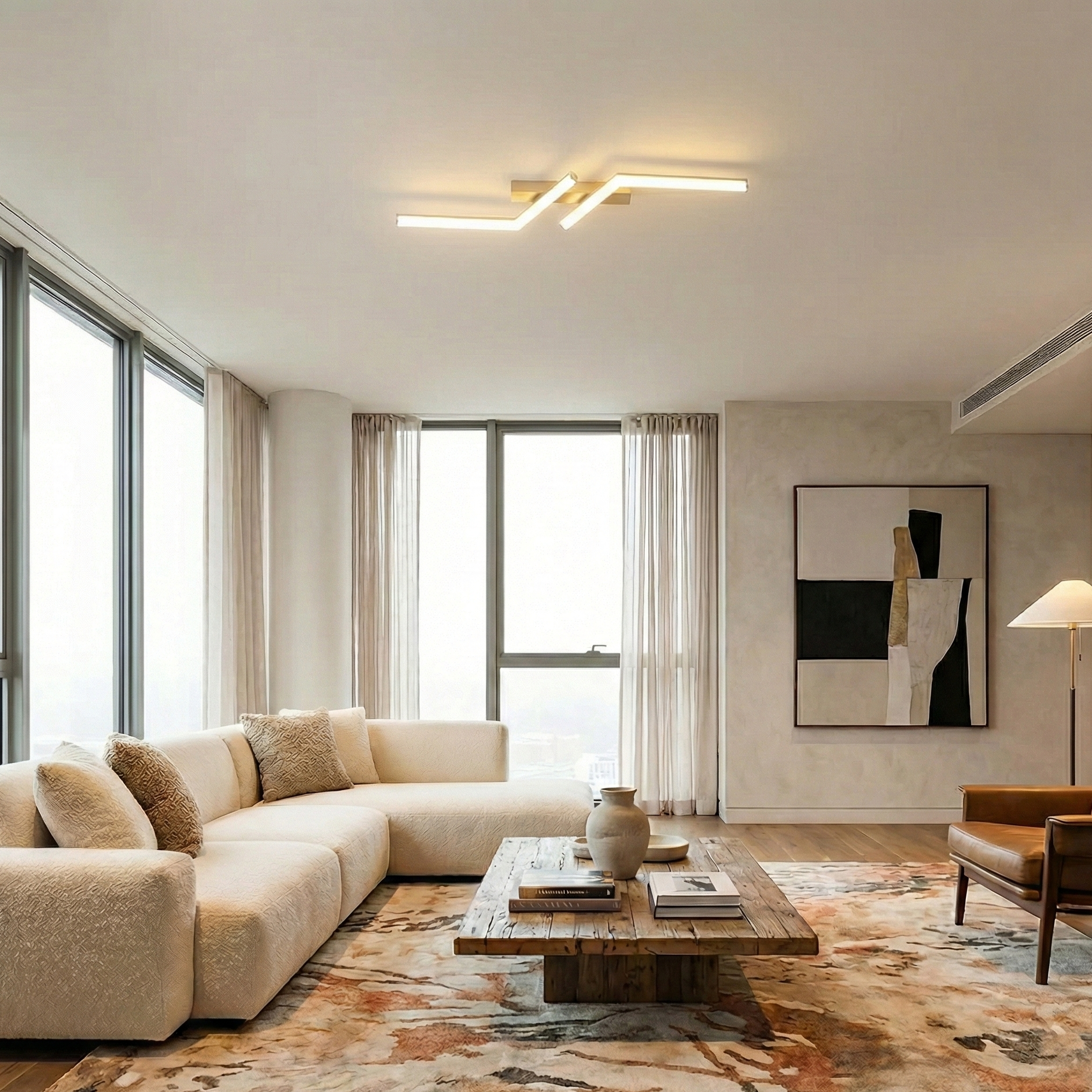 SleekGlow - Modern LED Ceiling Light Fixture with Adjustable Brightness