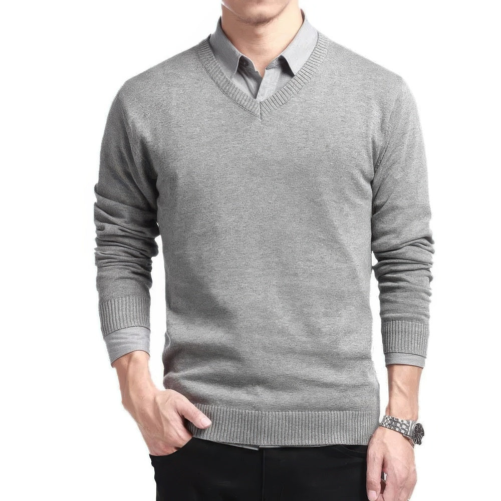Men's Sweater | V-Neck Clear Lines Calm Shape