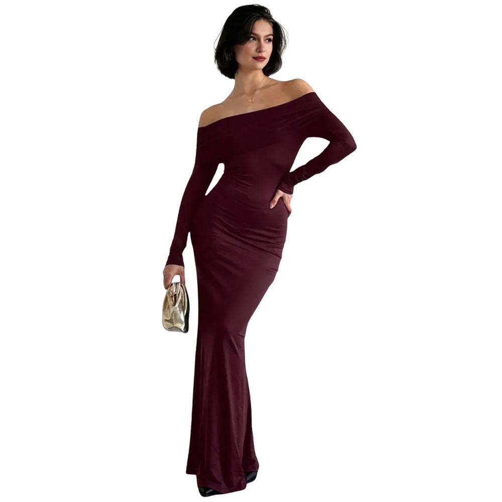 Bardot Off-Shoulder Jersey Maxi Dress