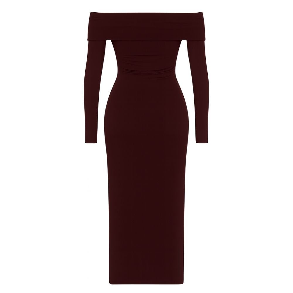 Bardot Off-Shoulder Jersey Maxi Dress
