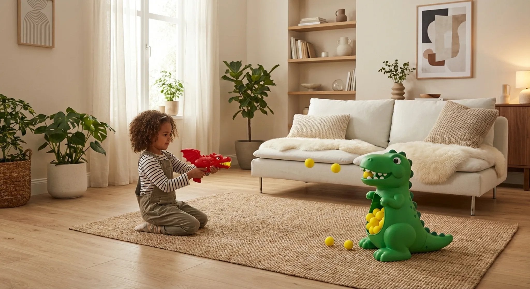 Dinosaur Blasting Game for Kids with Soft Foam Balls – Active Indoor & Outdoor Play, Includes Dino Target