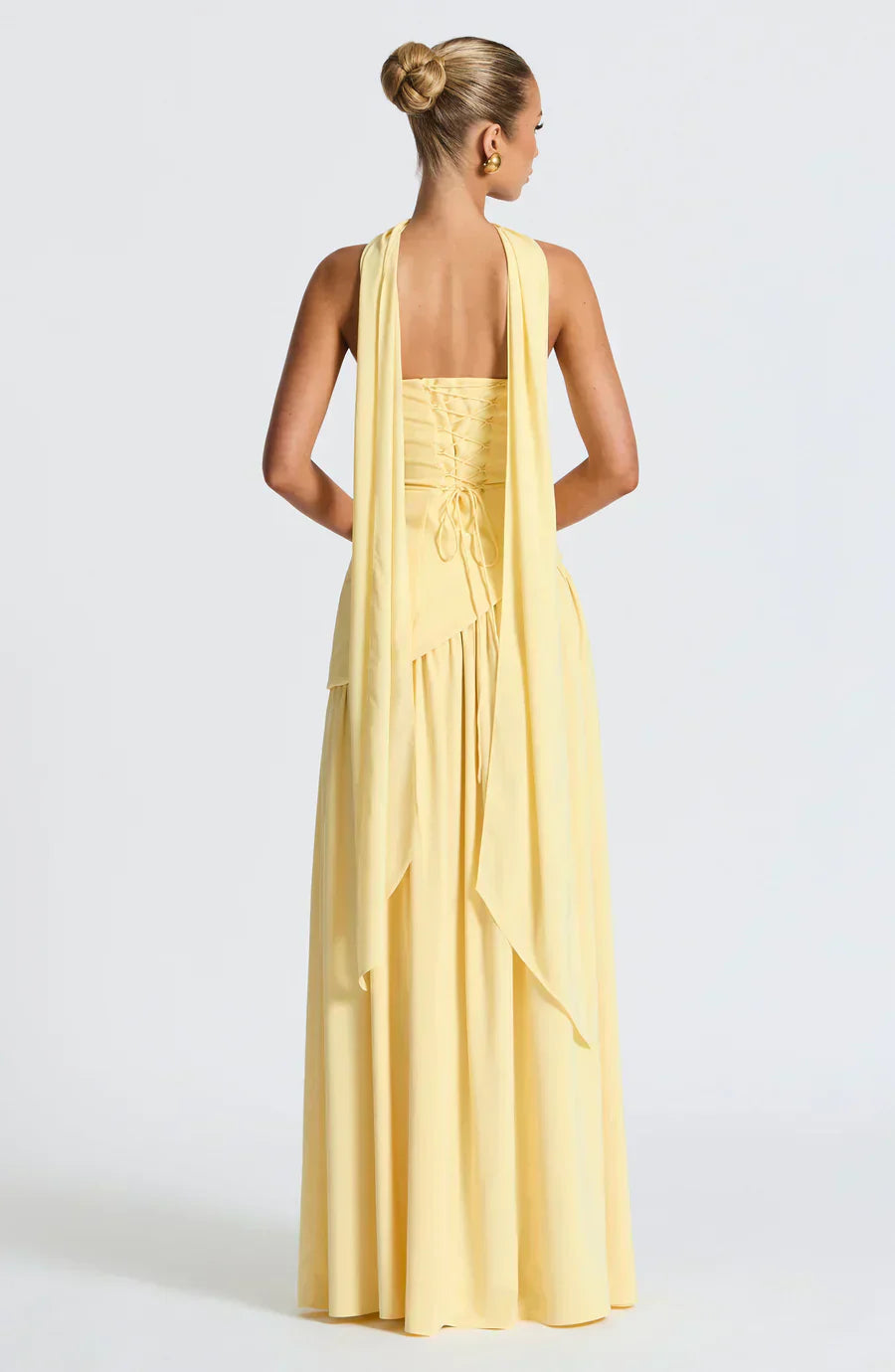 Amarillo Strapless Maxi Dress with Asymmetric Hem