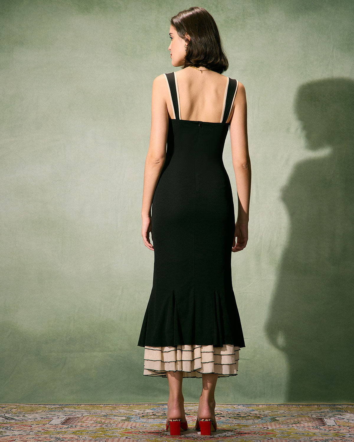 Black Sweetheart Neck Maxi Slip Dress for Elegant Comfort