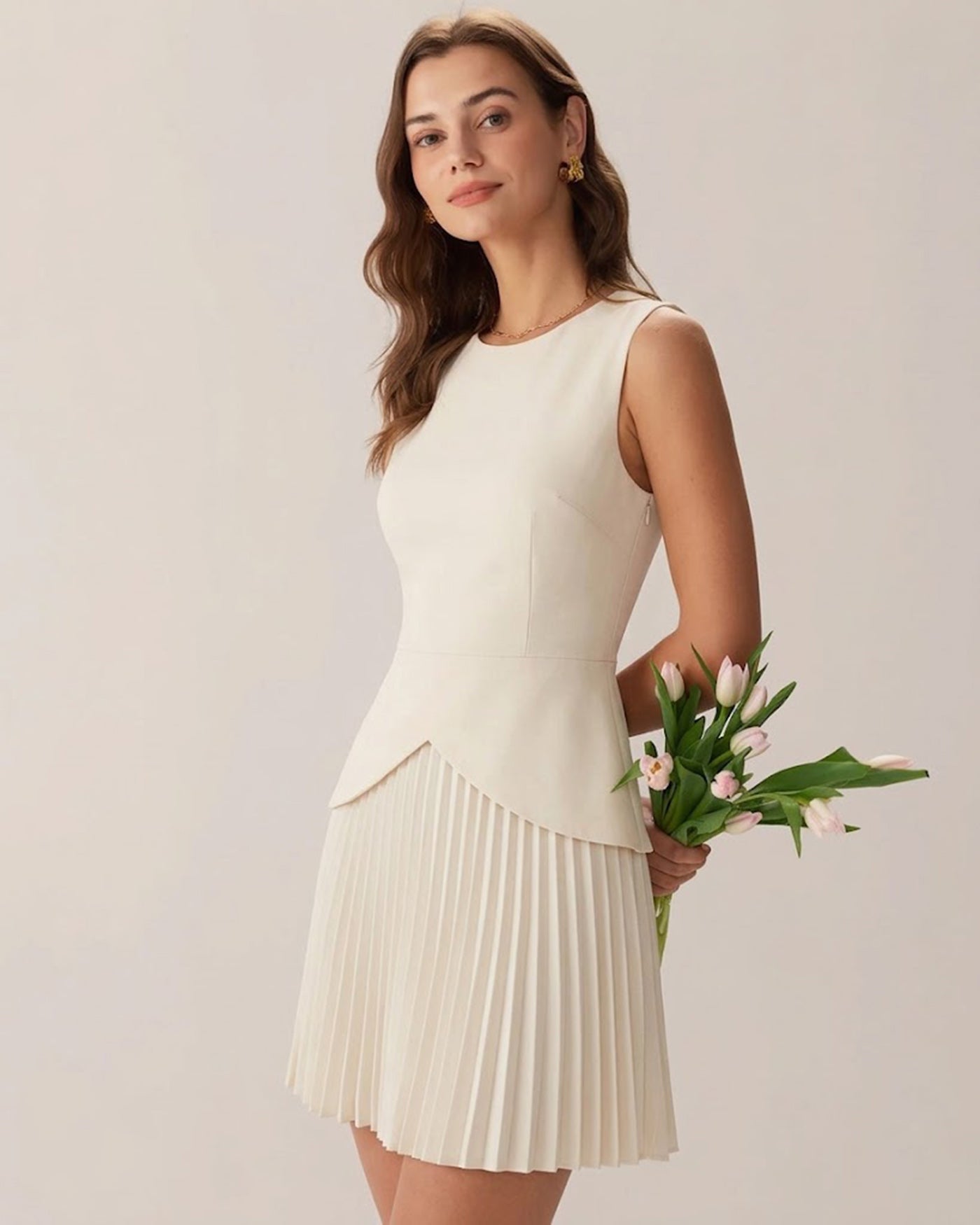 Apricot A-Line Skater Mini Dress