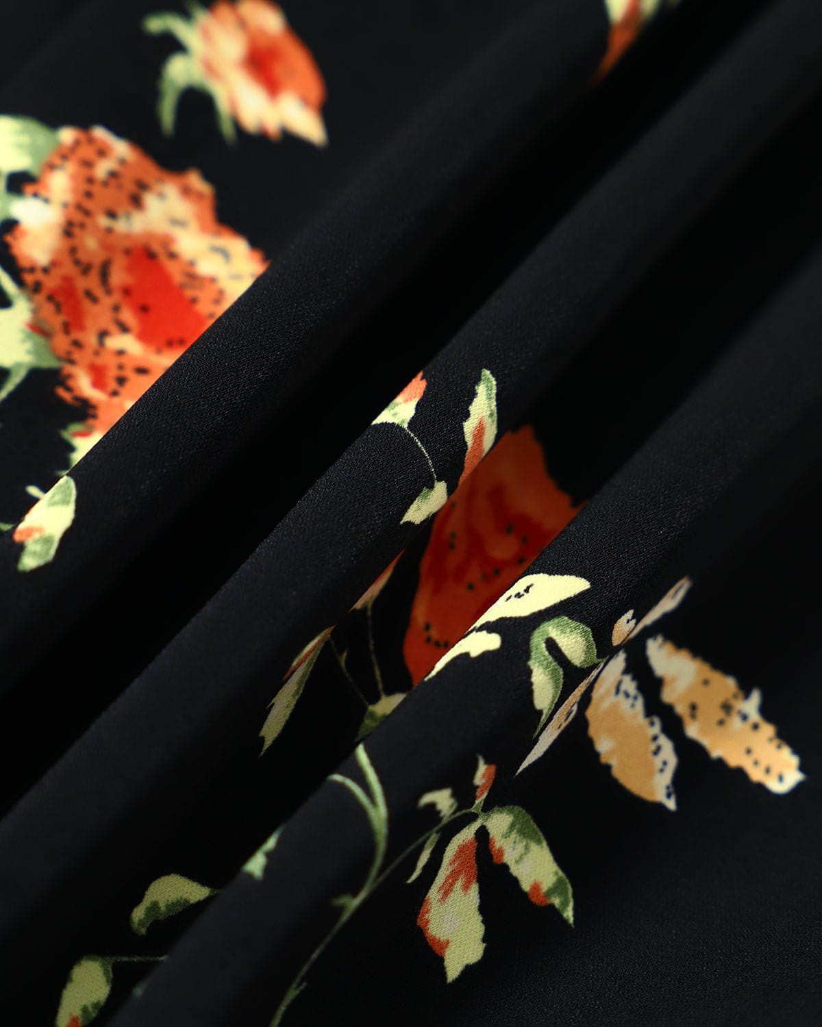 Black Floral V-Neck Maxi Dress - Effortless Elegance