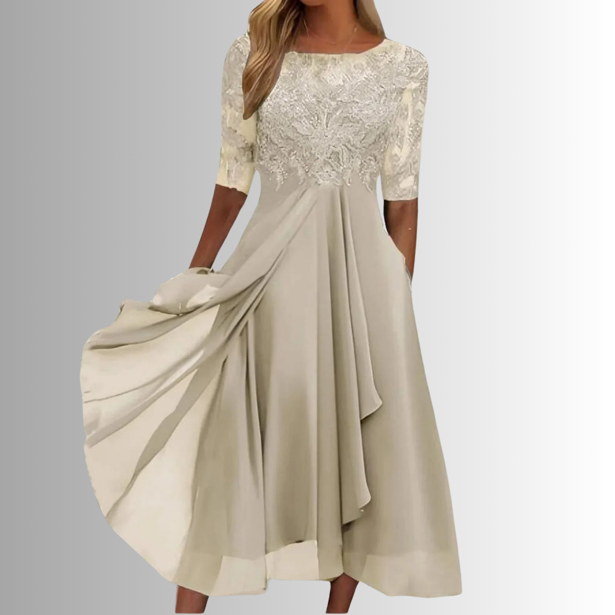 Blue Lace Maxi Dress - Effortless Everyday Elegance