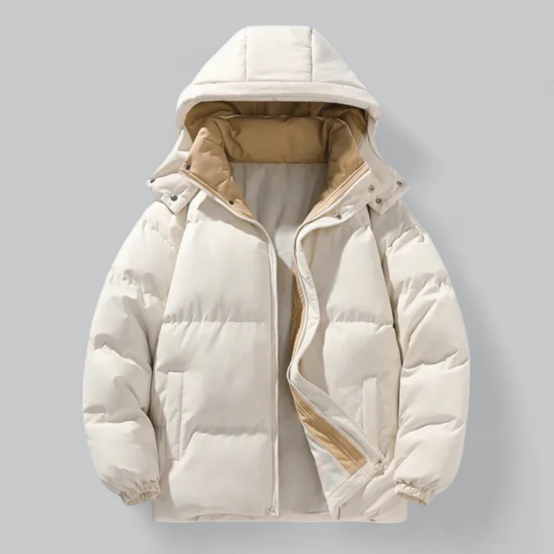 Men's Puffer Jacket with Hood | Quilted Construction