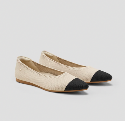 Mila Comfortable Slip-On Ballerinas for Effortless Style — Beige-schwarz