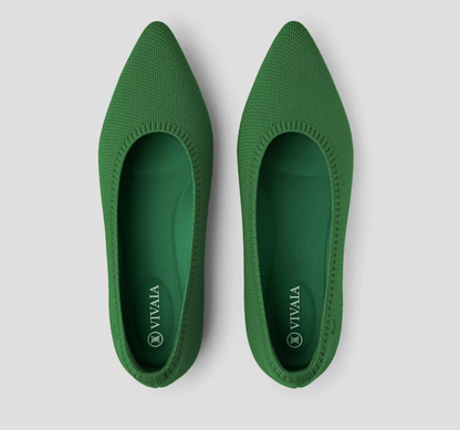 Mila Comfortable Slip-On Ballerinas for Effortless Style — Dunkelgrün
