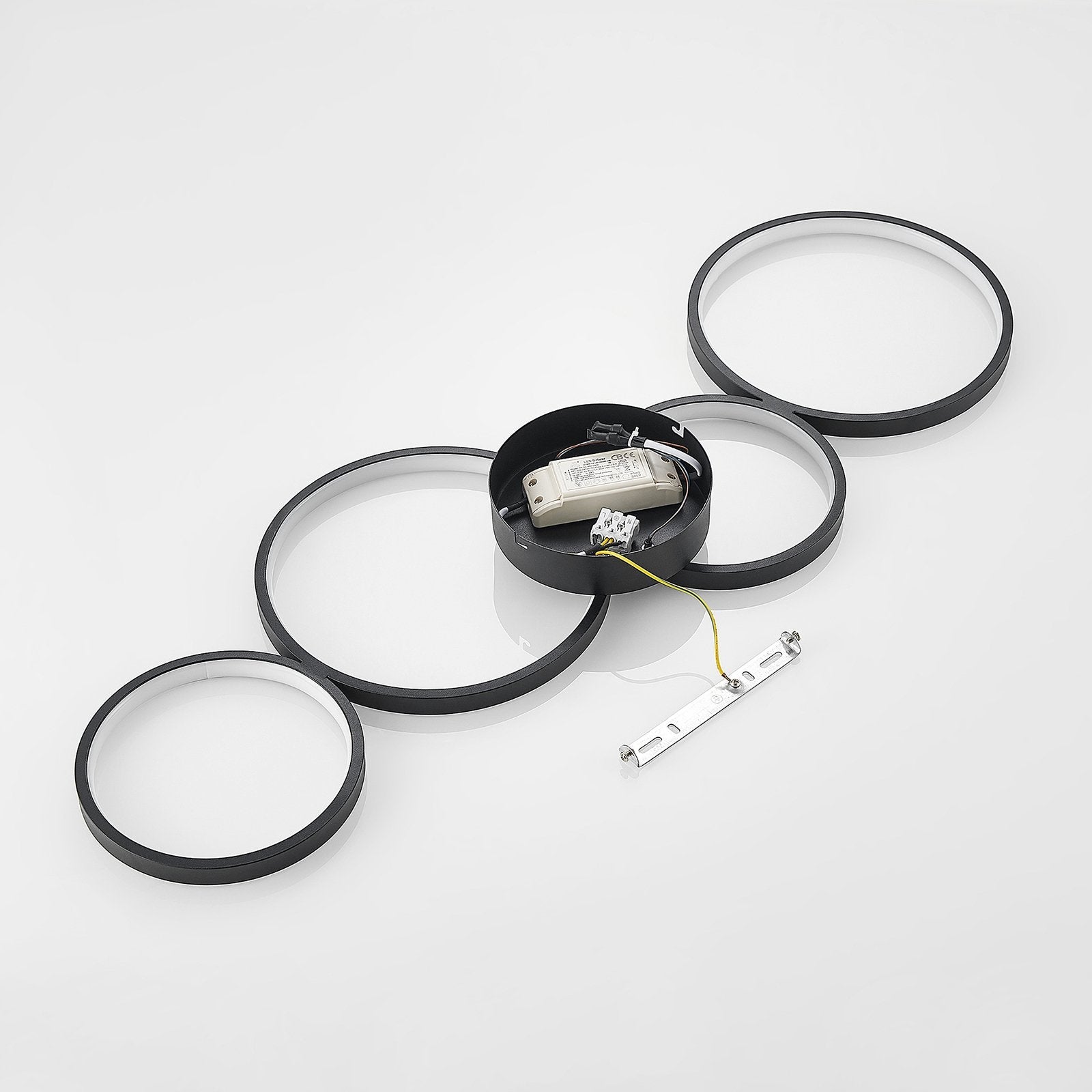 Modern LED Flush Mount Ceiling Light Fixture with Elegant Black Rings 2