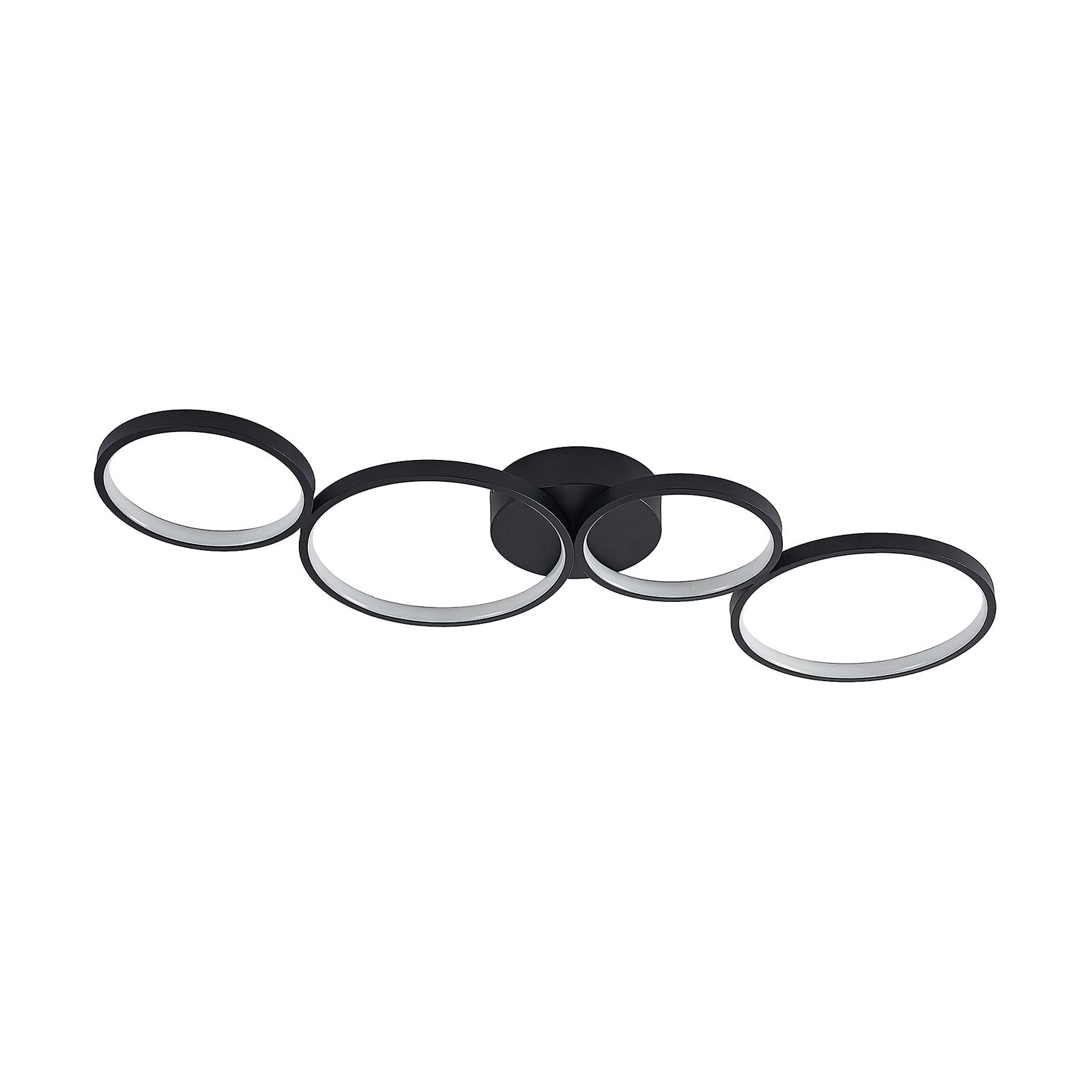Modern LED Flush Mount Ceiling Light Fixture with Elegant Black Rings 5