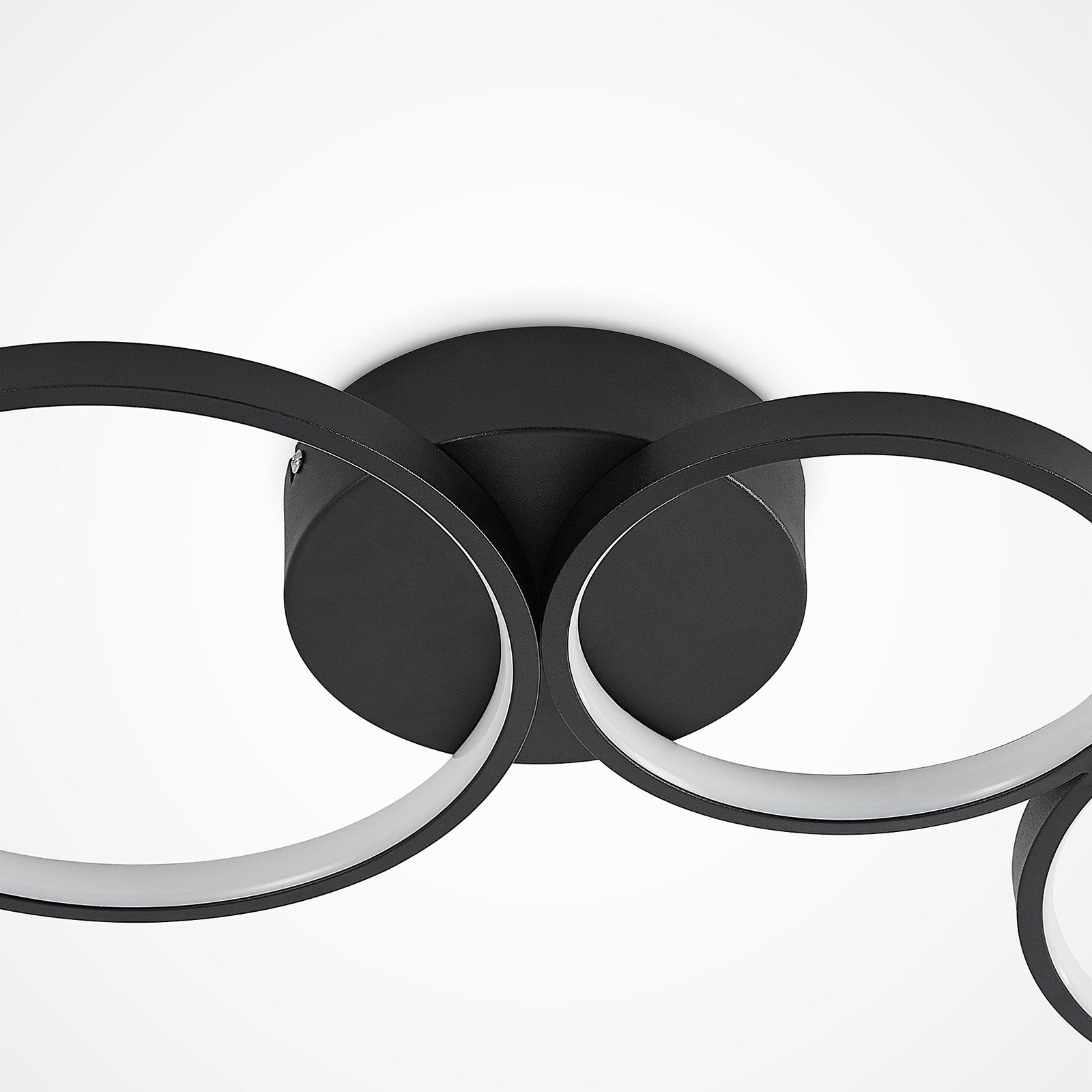 Modern LED Flush Mount Ceiling Light Fixture with Elegant Black Rings 6