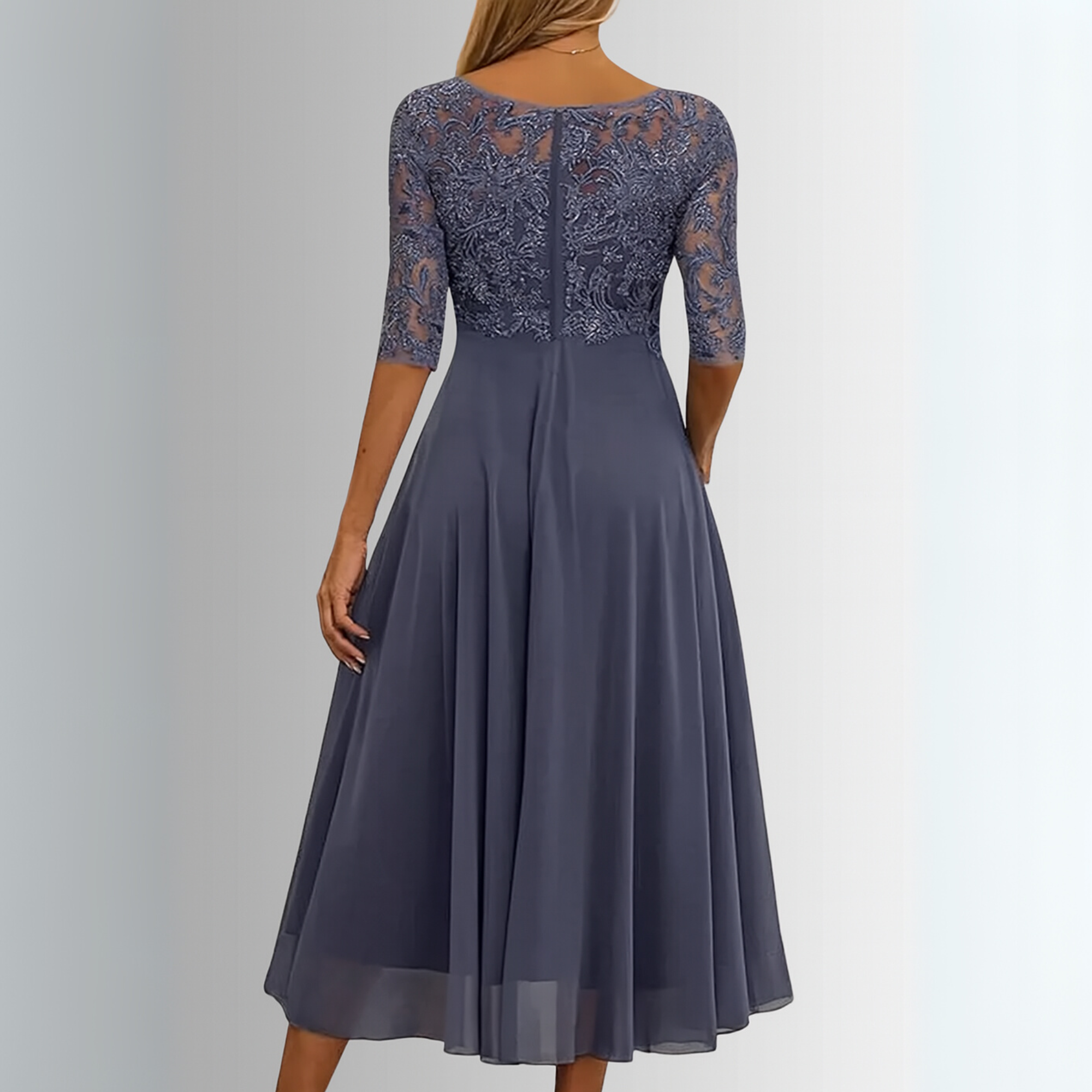 Blue Lace Maxi Dress - Effortless Everyday Elegance