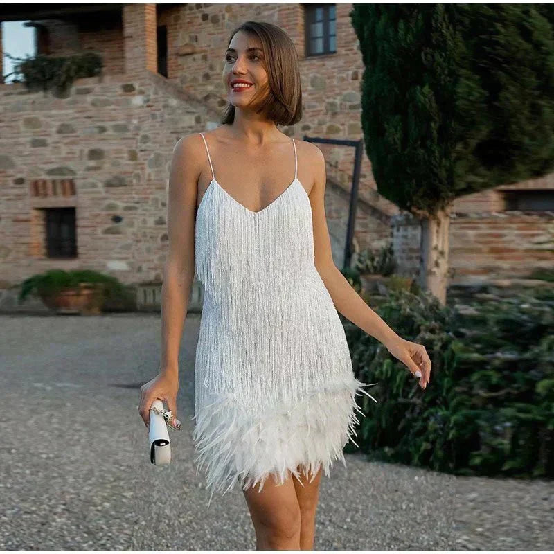 White Sequin Mini Dress for Elegant Evening Occasions