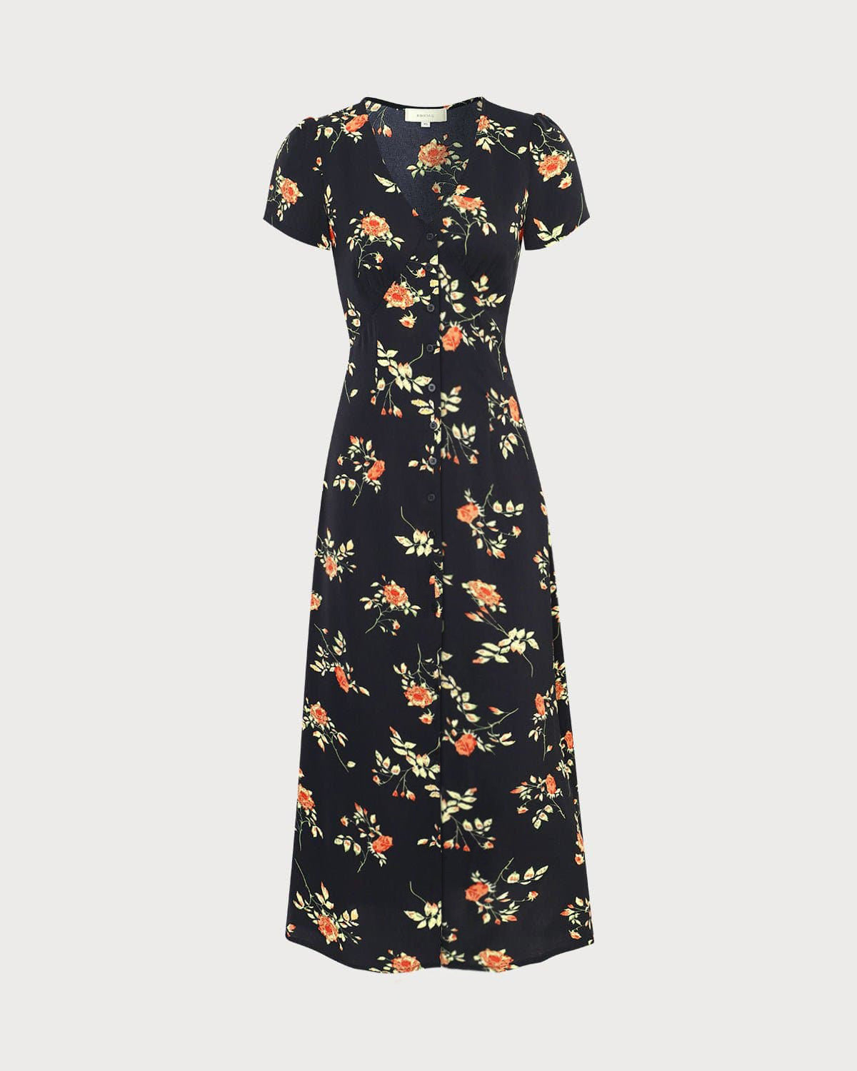 Black Floral V-Neck Maxi Dress - Effortless Elegance