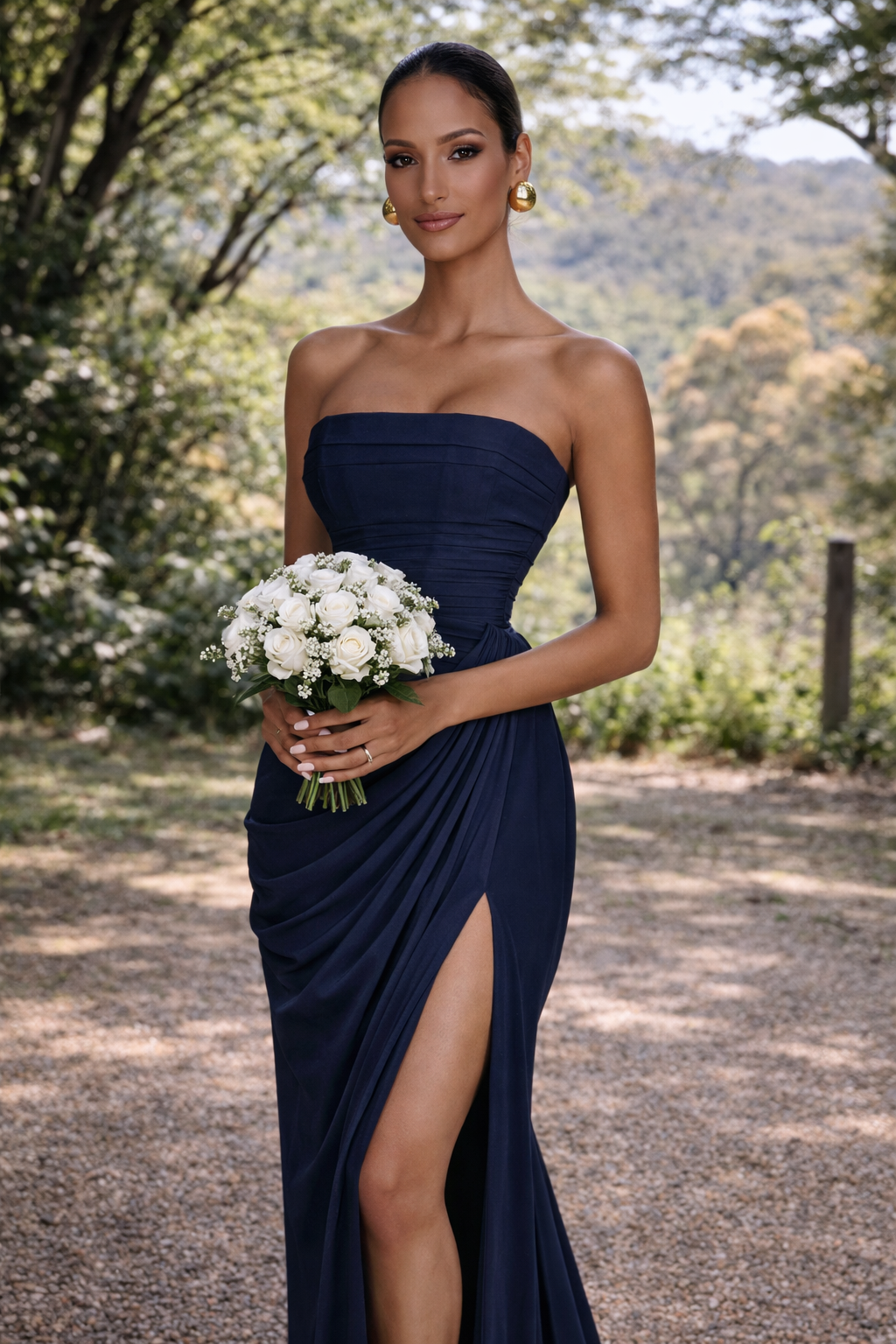 Yellow Strapless Maxi Dress | Elegant Wedding Guest Style