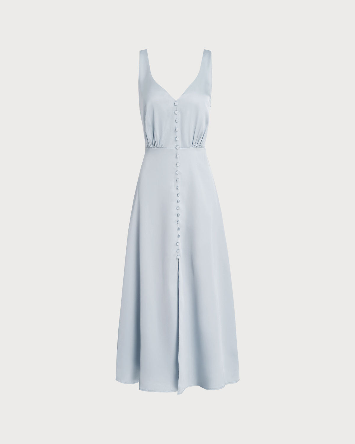 Grey A-Line Maxi Dress, Sleeveless Evening Gown