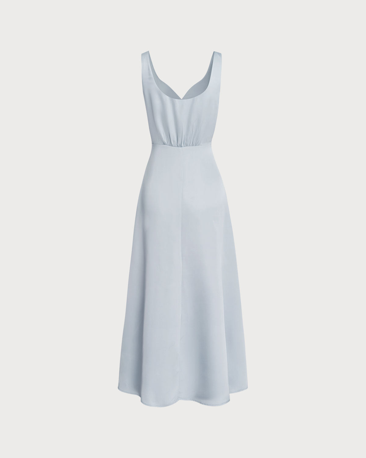 Grey A-Line Maxi Dress, Sleeveless Evening Gown