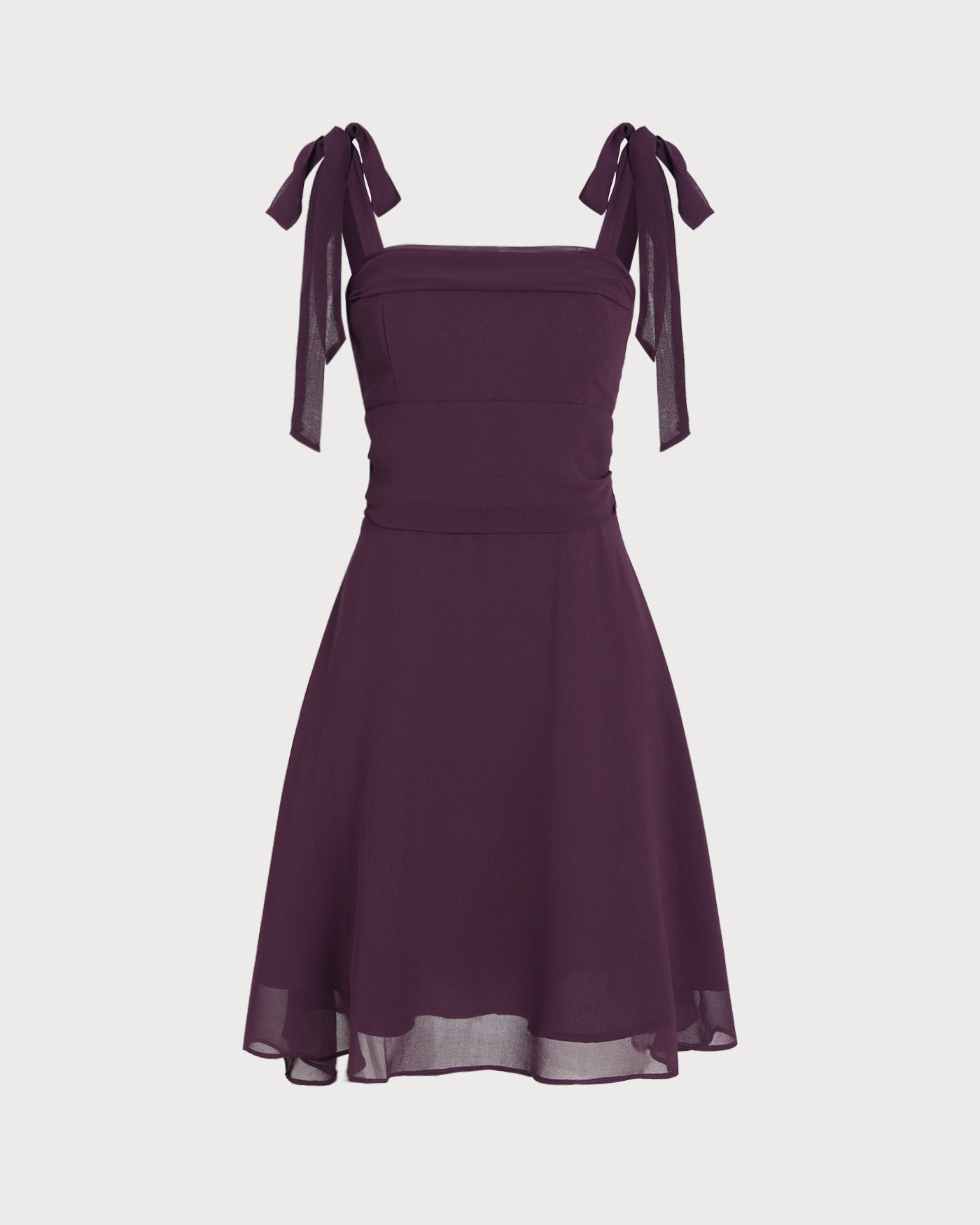 Effortless Purple Chiffon A-Line Mini Dress